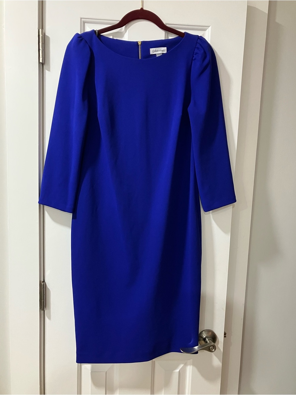 Calvin Klein Cobalt Sheath Midi Dress
